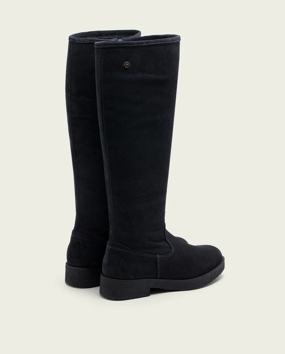 BOTAS ALTAS DE PIEL CARBÓN CON CREMALLERA ÁGATA - Image 3