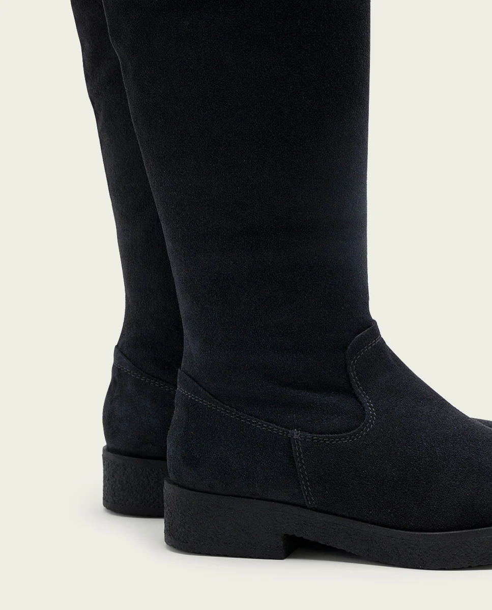 BOTAS ALTAS DE PIEL CARBÓN CON CREMALLERA ÁGATA - Image 4