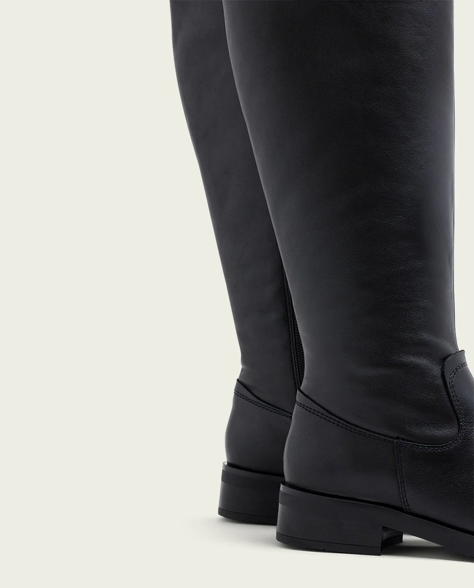 BOTAS ALTAS DE PIEL NEGRA CON CREMALLERA BELÉN - Image 5