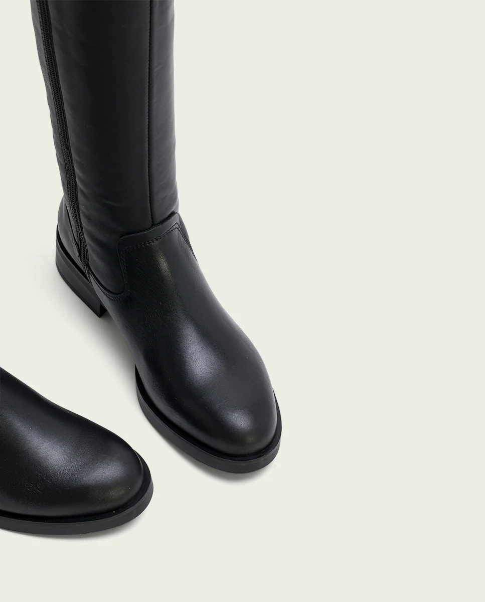 BOTAS ALTAS DE PIEL NEGRA CON CREMALLERA BELÉN - Image 6