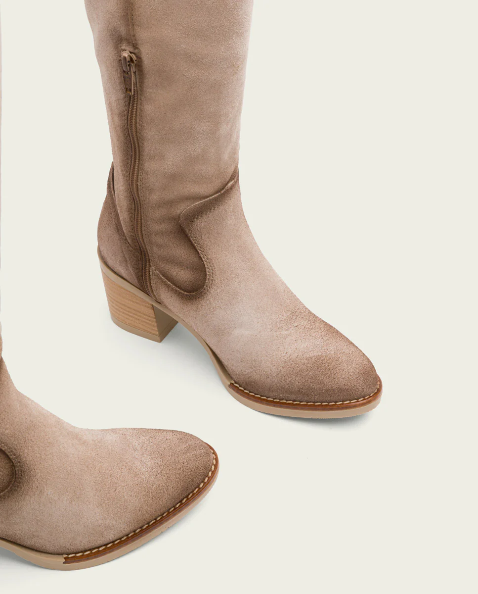 BOTAS DE PIEL ARENA CON CREMALLERA JIMAE - Image 5