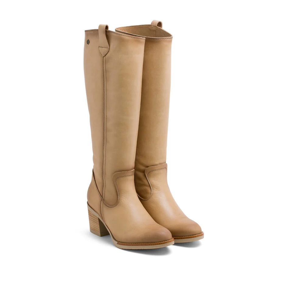 BOTAS DE PIEL CAMEL CON CREMALLERA JEMMA - Image 3