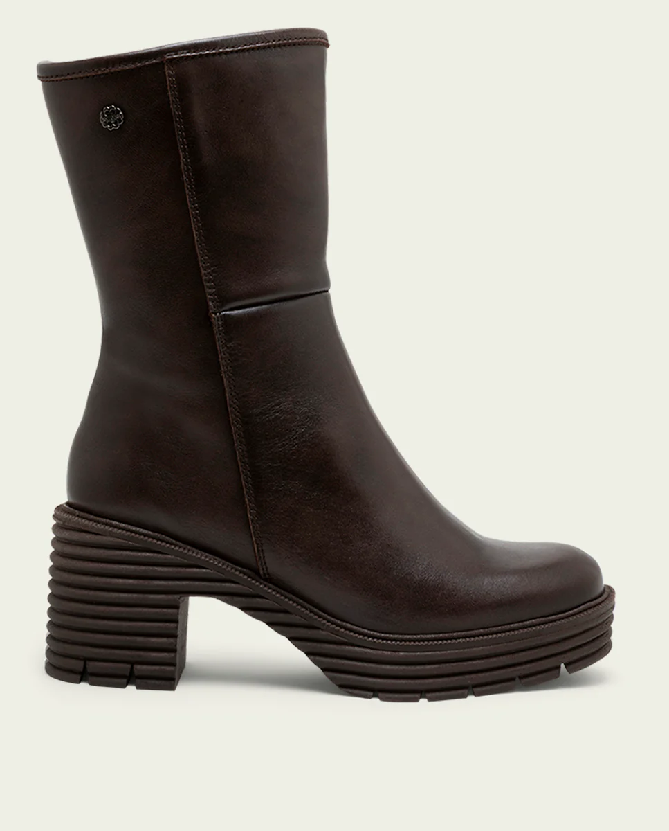 BOTAS DE PIEL CON CREMALLERA MOKA MILEY