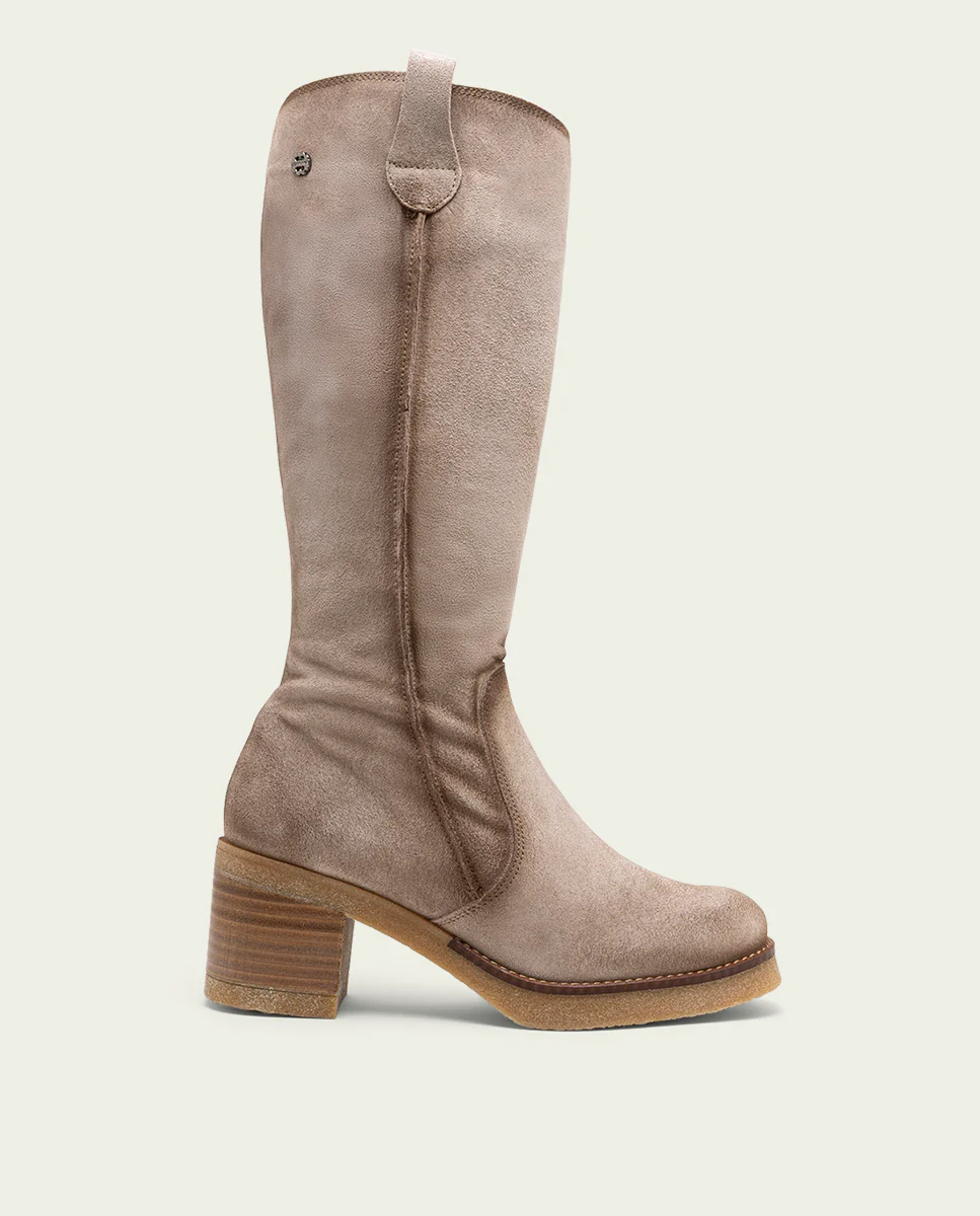 BOTAS DE SERRAJE CON CREMALLERA ARENA MELISA