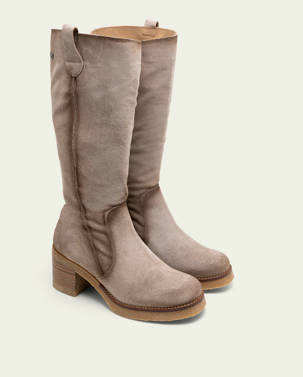 BOTAS DE SERRAJE CON CREMALLERA ARENA MELISA - Image 2