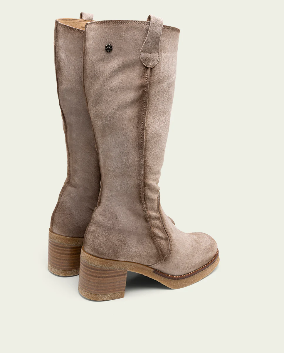 BOTAS DE SERRAJE CON CREMALLERA ARENA MELISA - Image 3