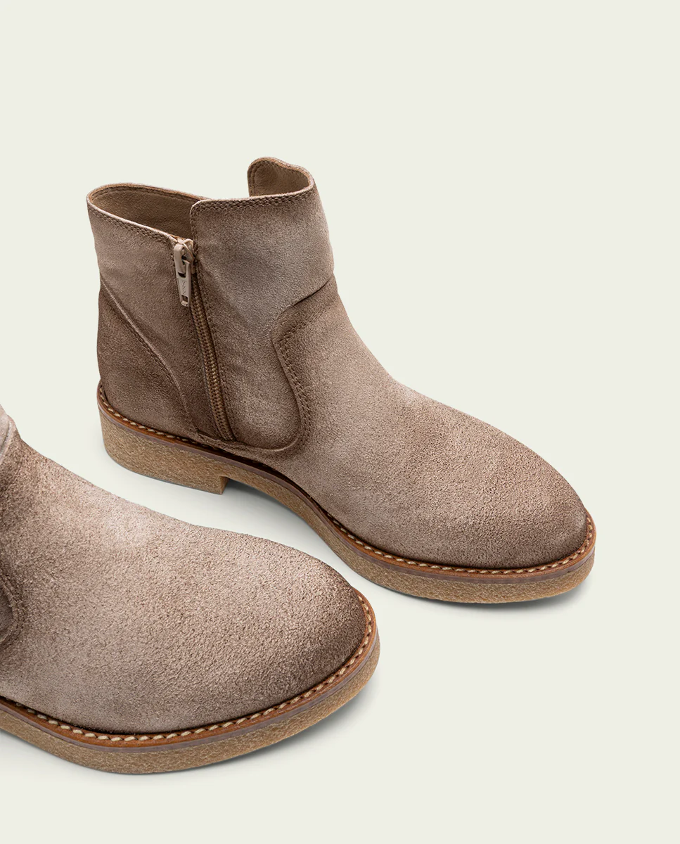 BOTINES DE PIEL ARENA CON CREMALLERA ADELE - Image 4