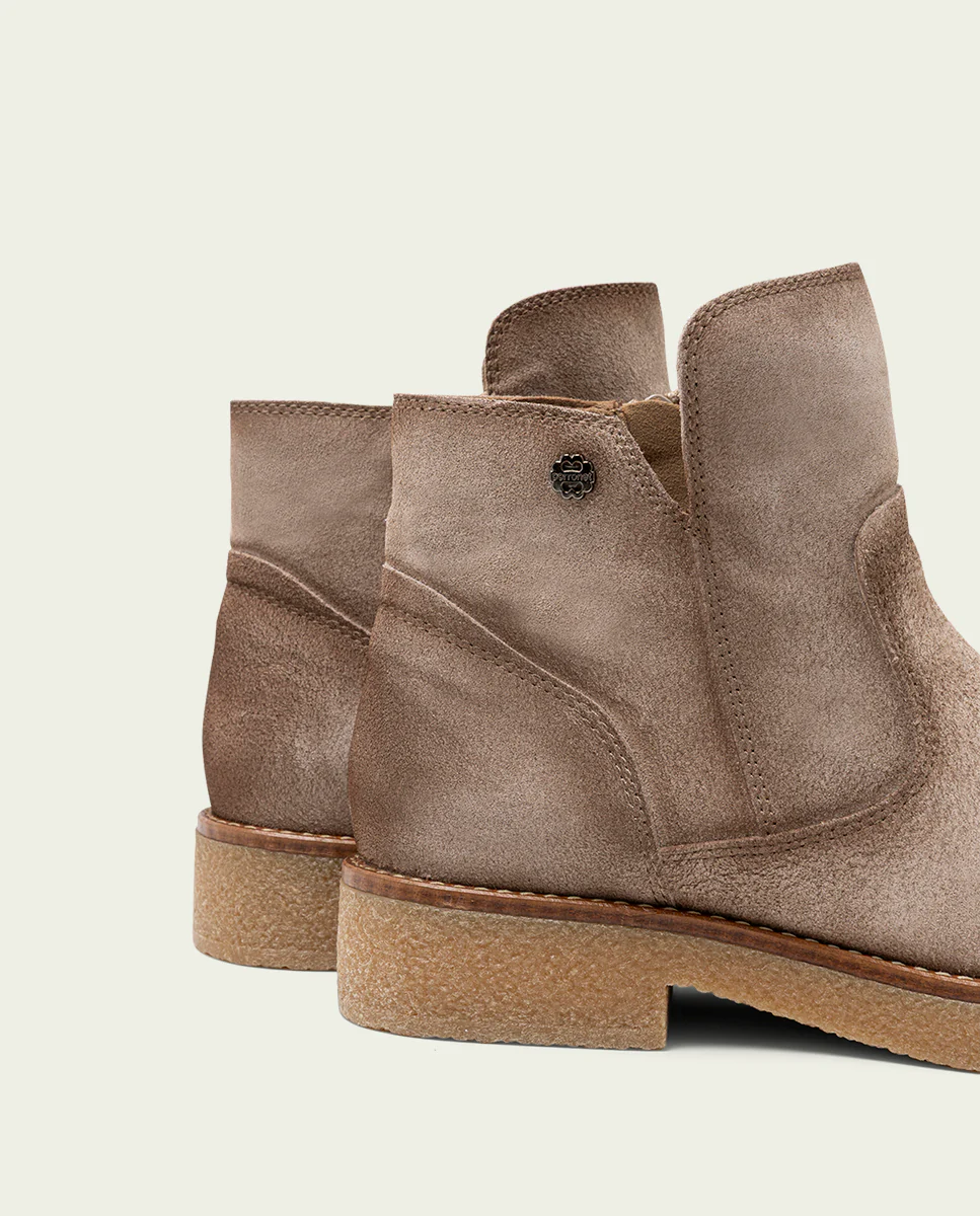 BOTINES DE PIEL ARENA CON CREMALLERA ADELE - Image 5