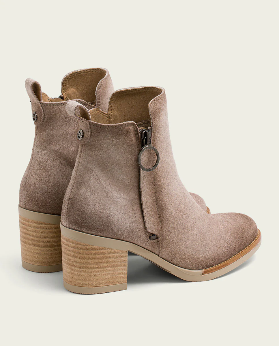 BOTINES DE PIEL ARENA CON CREMALLERA JUNO - Image 3