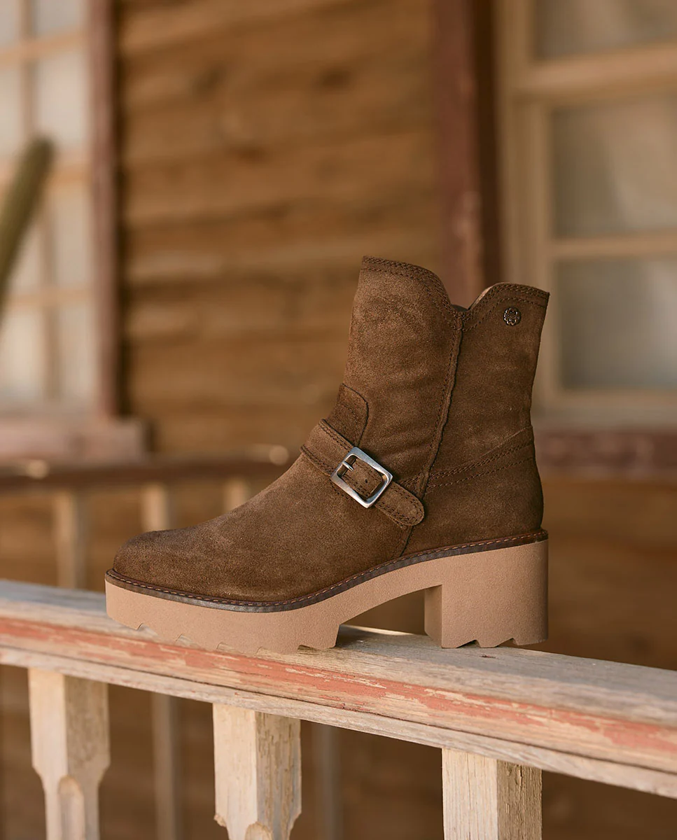 BOTINES DE PIEL CON CREMALLERA MOKA MAR
