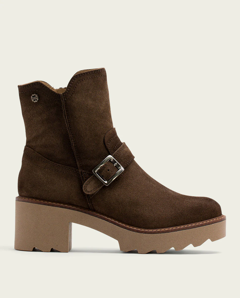 BOTINES DE PIEL CON CREMALLERA MOKA MAR - Image 2