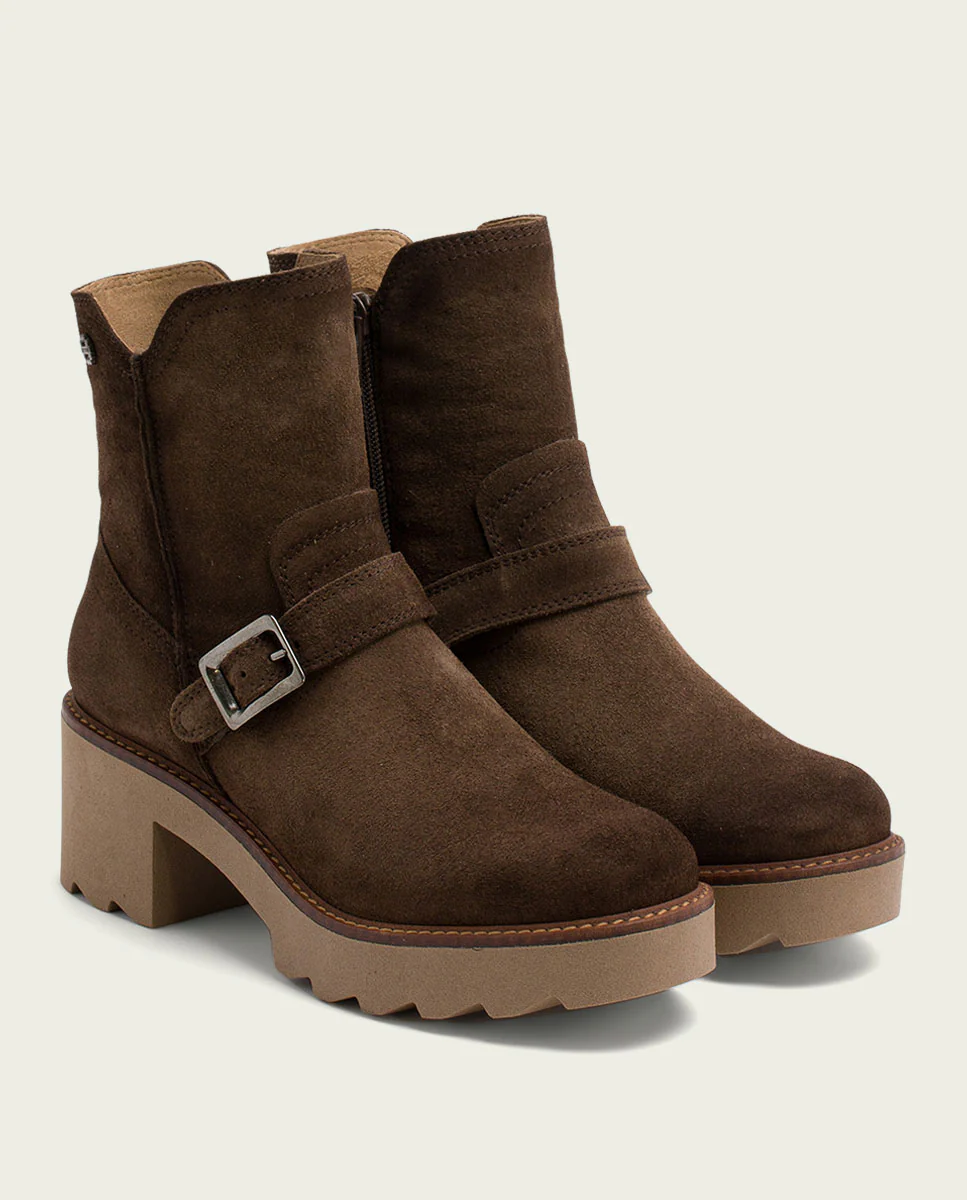 BOTINES DE PIEL CON CREMALLERA MOKA MAR - Image 3