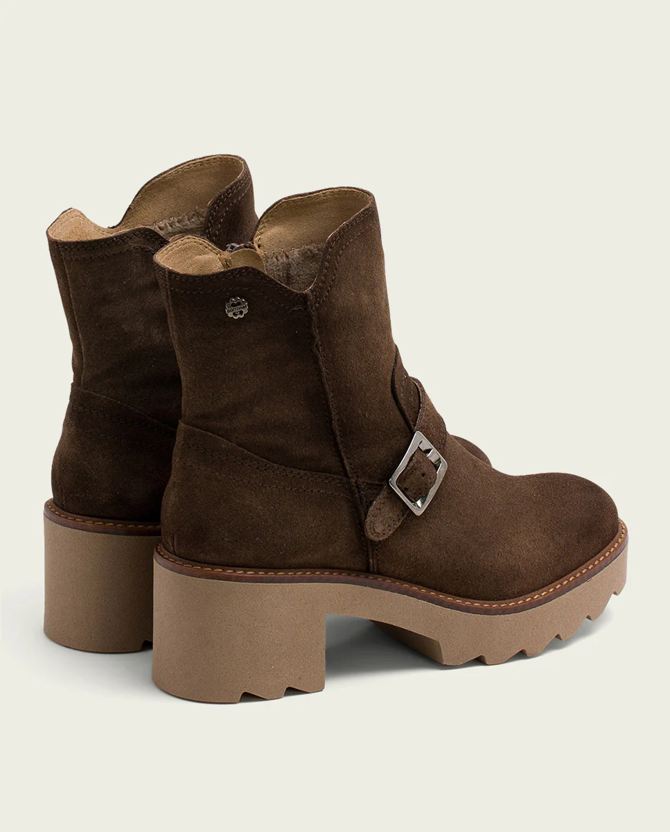BOTINES DE PIEL CON CREMALLERA MOKA MAR - Image 4