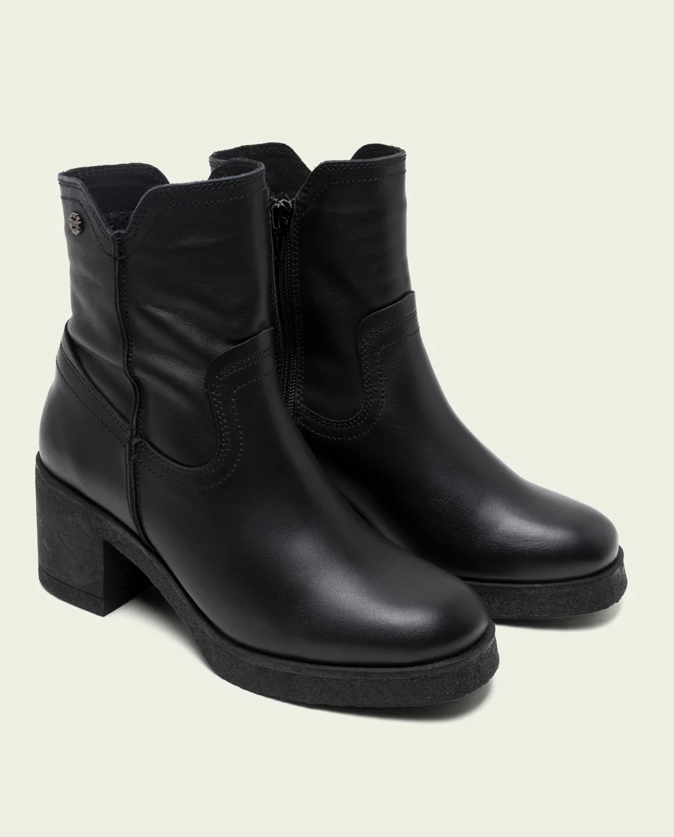 BOTINES DE PIEL CON CREMALLERA NEGRO MOLLY - Image 2
