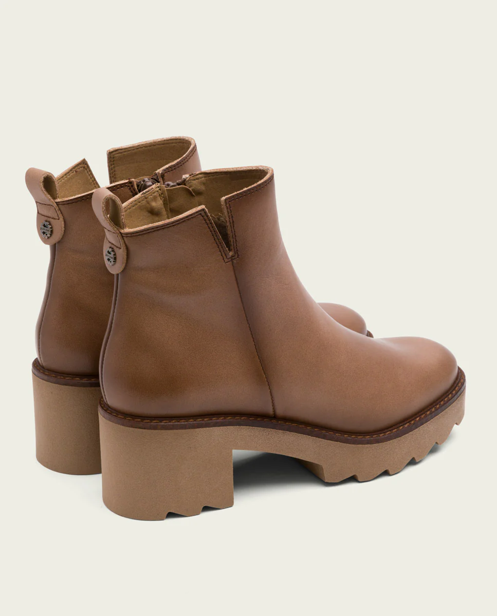 BOTINES DE PIEL CON CREMALLERA TAUPE MILA - Image 3