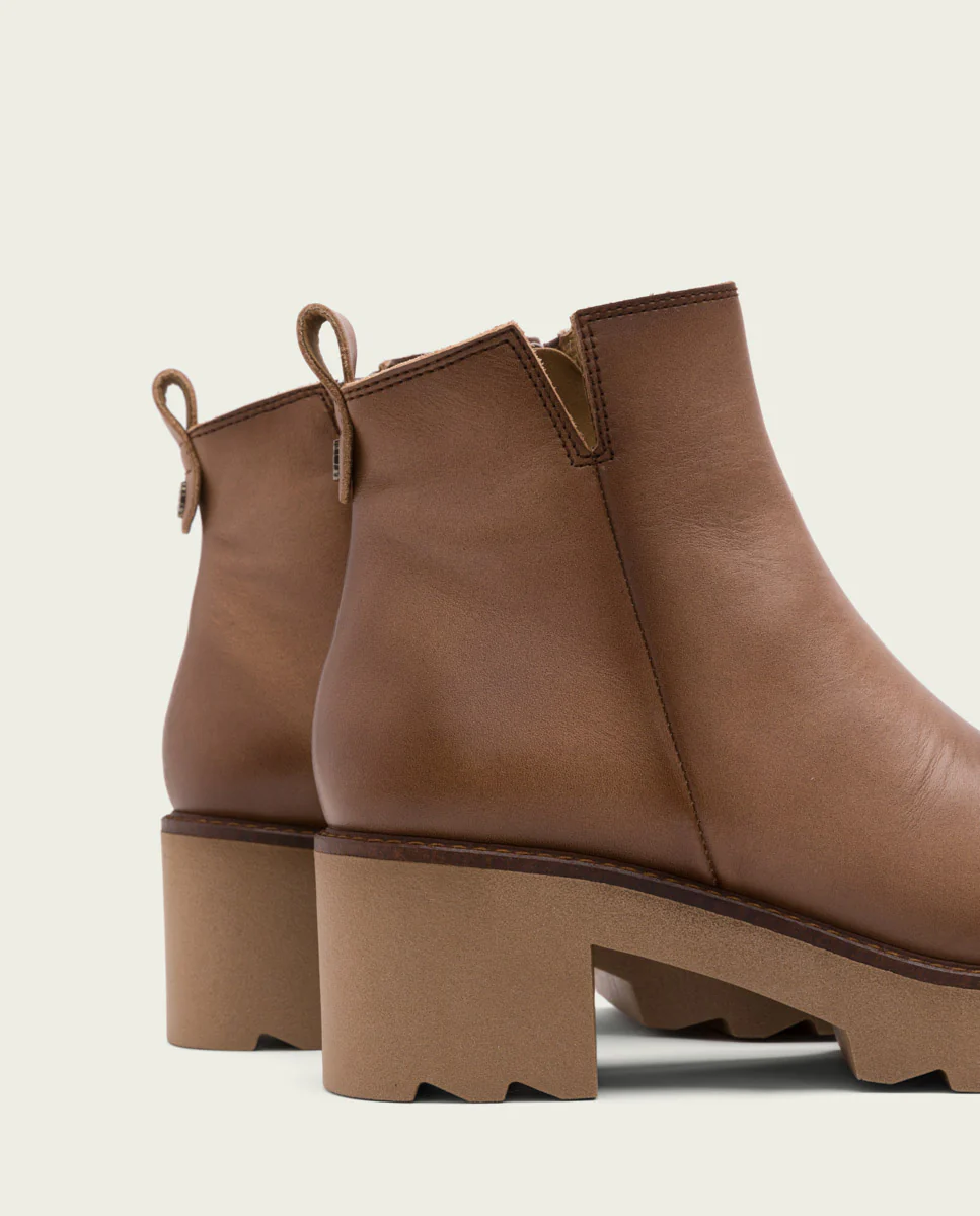 BOTINES DE PIEL CON CREMALLERA TAUPE MILA - Image 4