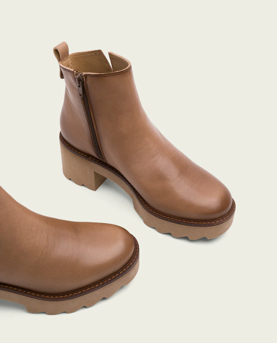 BOTINES DE PIEL CON CREMALLERA TAUPE MILA - Image 5