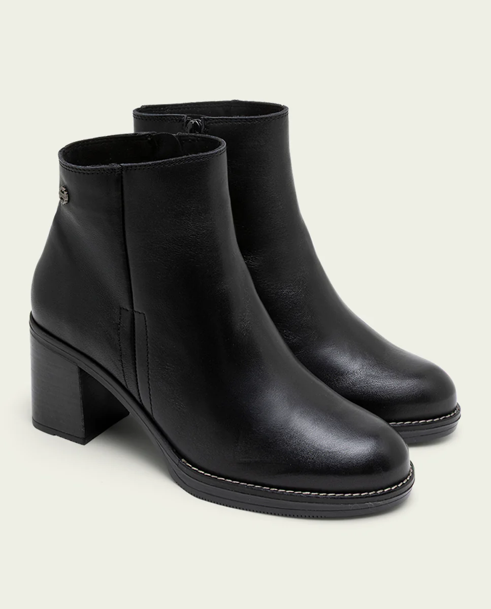 BOTINES DE PIEL DE TACÓN NEGRO RANIA - Image 3
