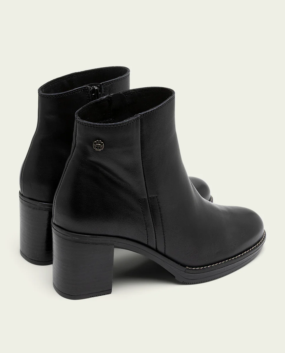 BOTINES DE PIEL DE TACÓN NEGRO RANIA - Image 4