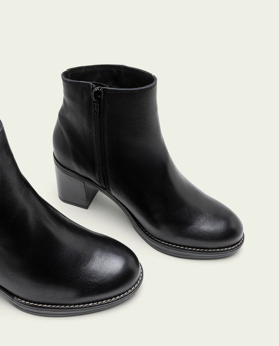 BOTINES DE PIEL DE TACÓN NEGRO RANIA - Image 5