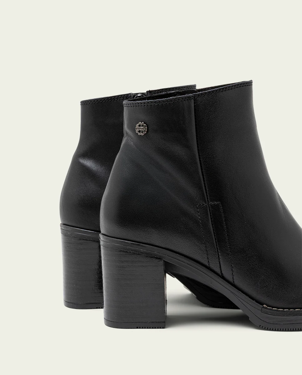 BOTINES DE PIEL DE TACÓN NEGRO RANIA - Image 6