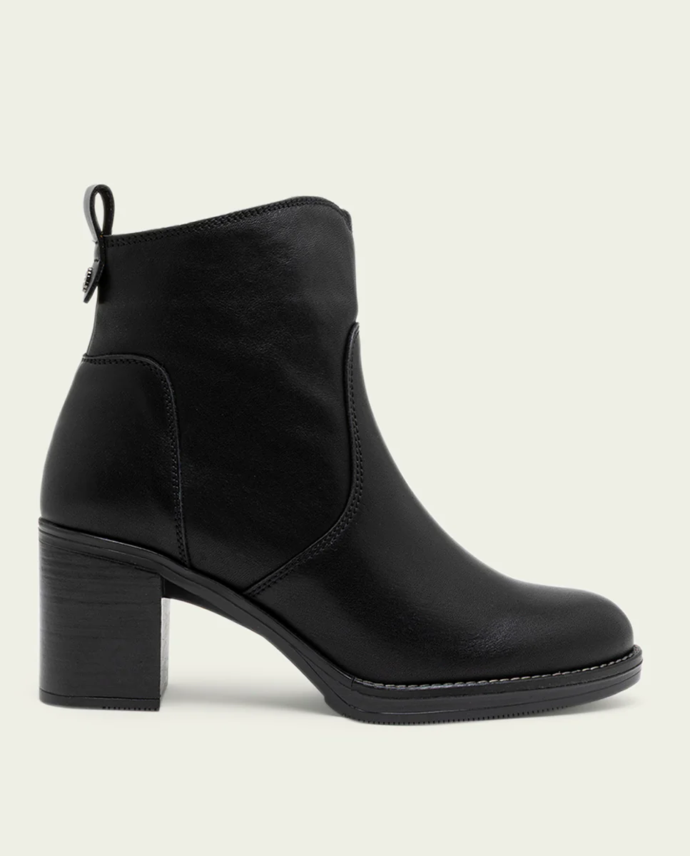 BOTINES DE PIEL DE TACÓN NEGRO RAQUEL - Image 2
