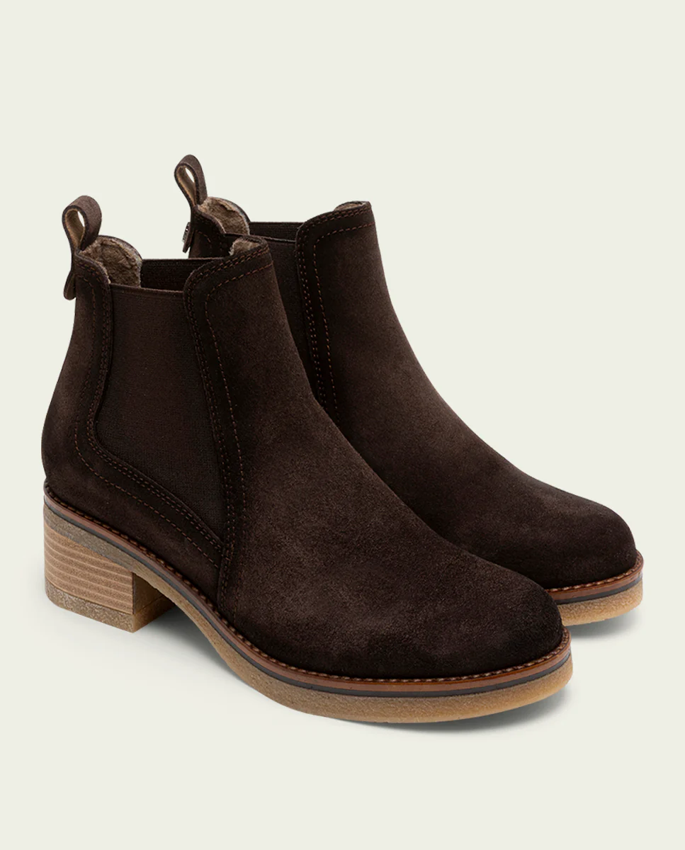 BOTINES DE PIEL MOKA CON ELÁSTICOS DÁMARIS - Image 2