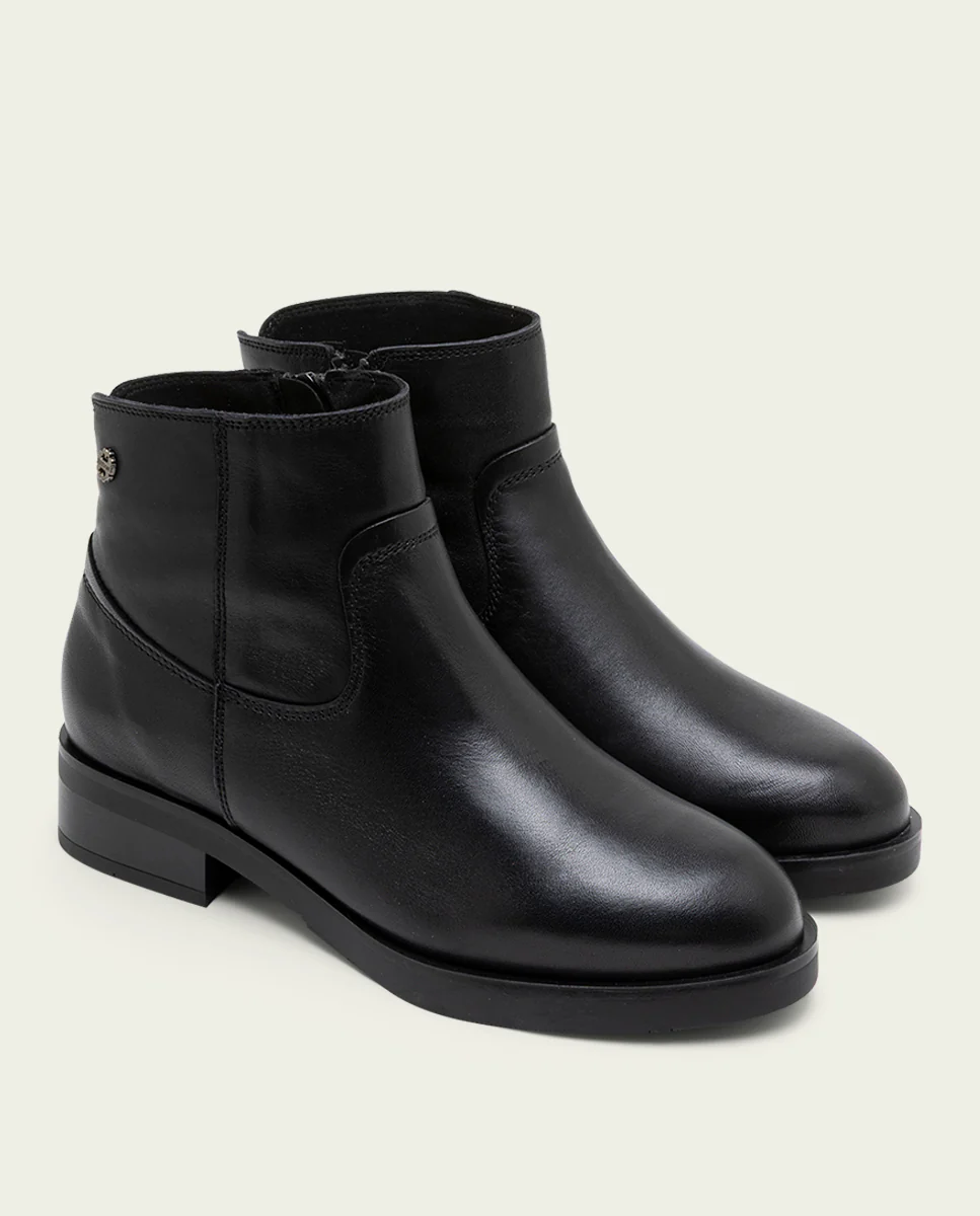 BOTINES DE PIEL NEGROS CON CREMALLERA BÁRBARA - Image 3