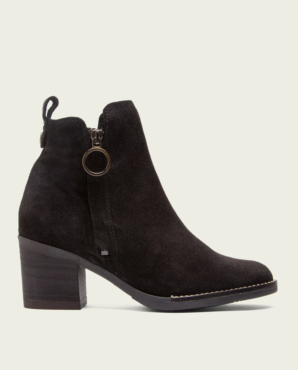 BOTINES DE TACÓN NEGRO CON CREMALLERA NERY
