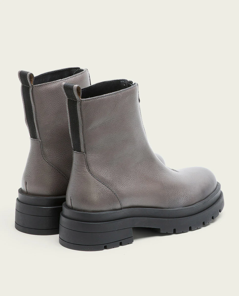 BOTINES TRACK PIEL GRIS CON CREMALLERA NALA - Image 3