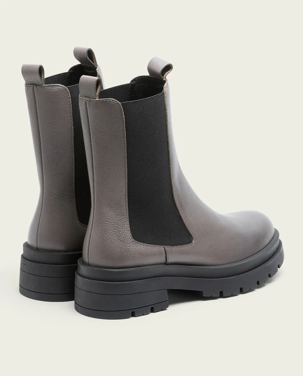 BOTINES TRACK PIEL GRIS CON ELÁSTICOS NAÍN - Image 3