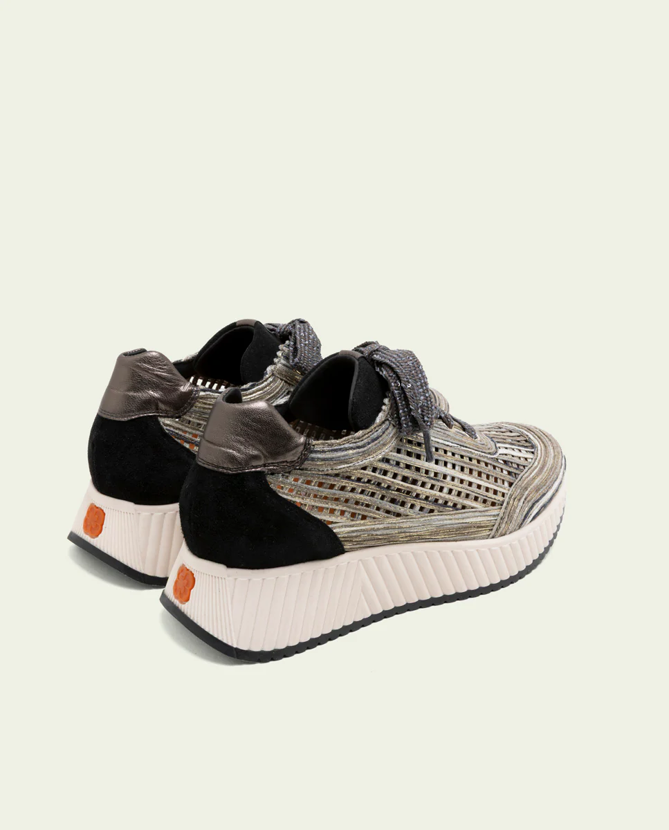 DEPORTIVA CALADA DE PIEL Y TEXTIL INÉS NEGRO - Image 3