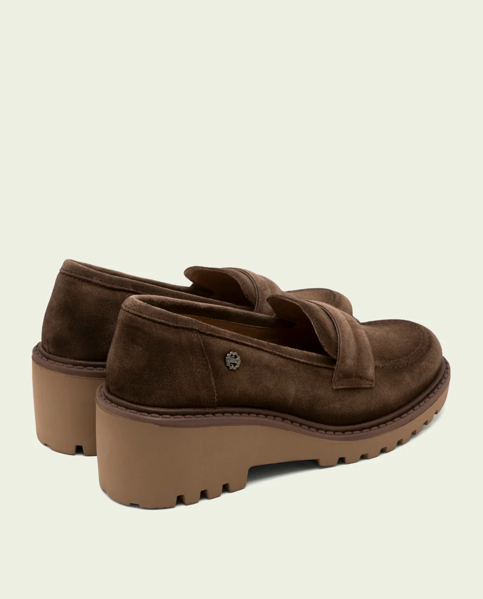 MOCASINES DE PIEL CON CUÑA MOKA LAIA - Image 3
