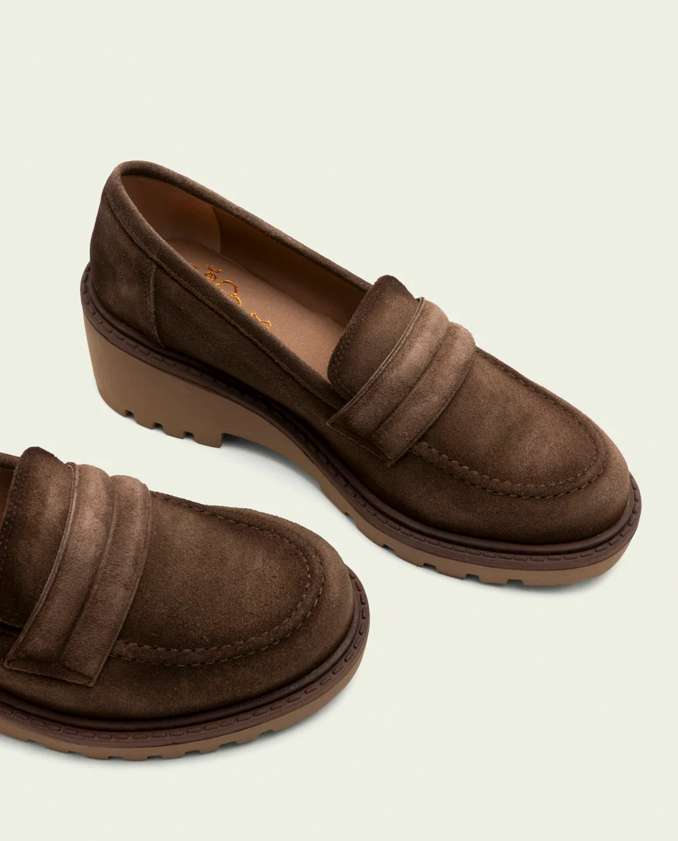 MOCASINES DE PIEL CON CUÑA MOKA LAIA - Image 5