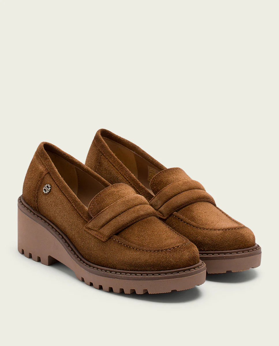 MOCASINES DE PIEL CON CUÑA CUERO LAIA - Image 3