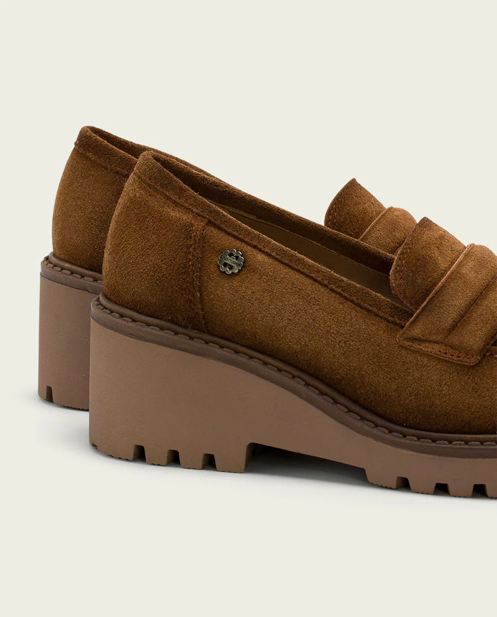 MOCASINES DE PIEL CON CUÑA CUERO LAIA - Image 4